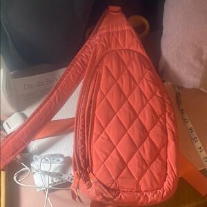 Vera Bradley Pink and Red Quilted Backpack